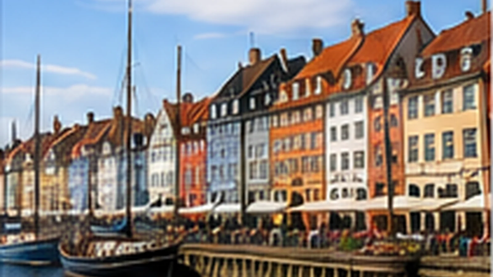 Nyhavnsliknande hamnmiljö i Köpenhamn