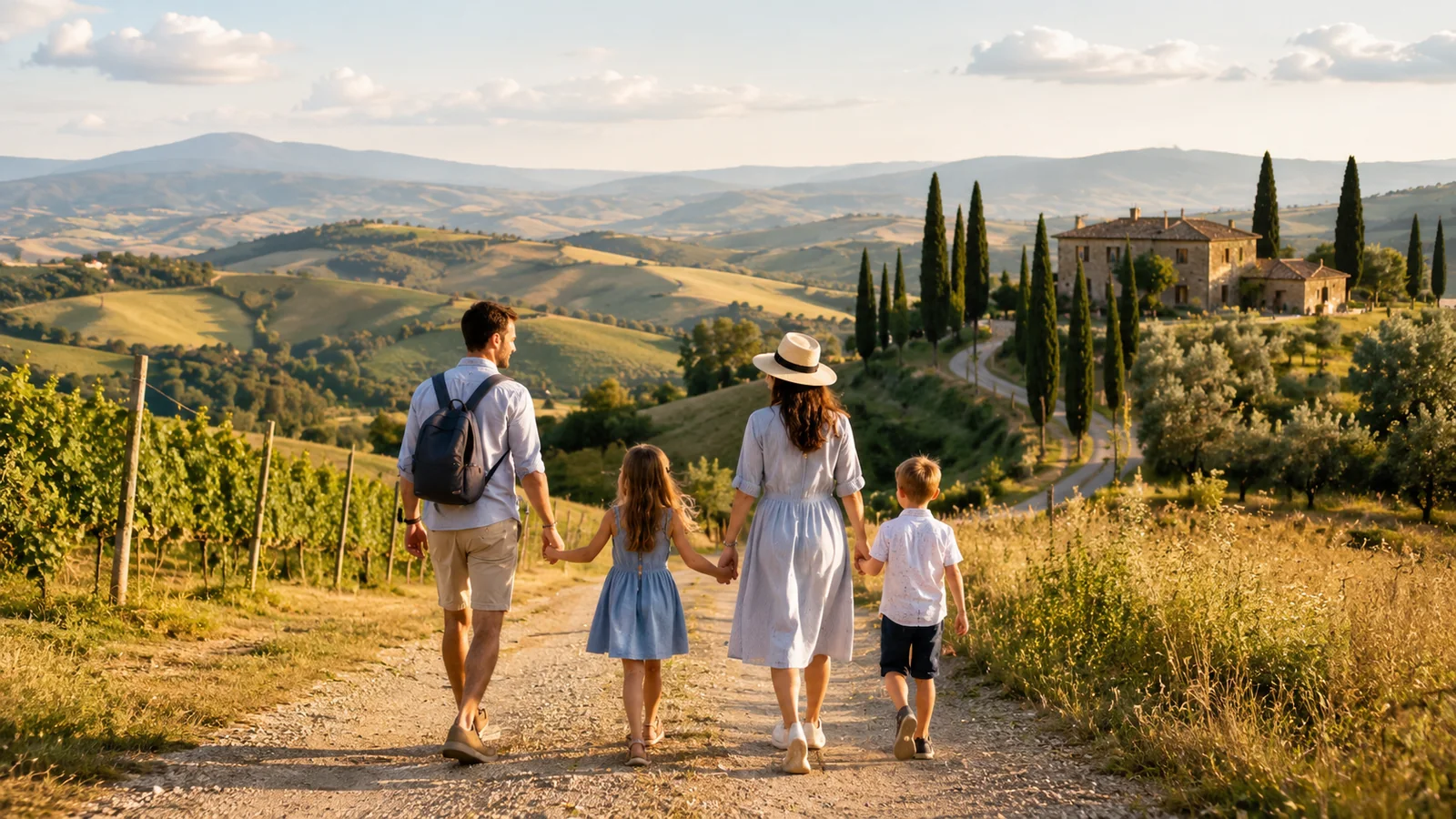 Landskap i Val d'Orcia i Toscana